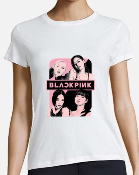 Black Pink PNG Tshirt Woman White