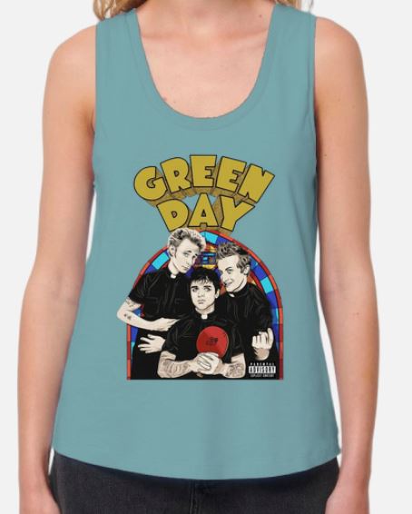 Green Day Woman Tshirt PNG Blue