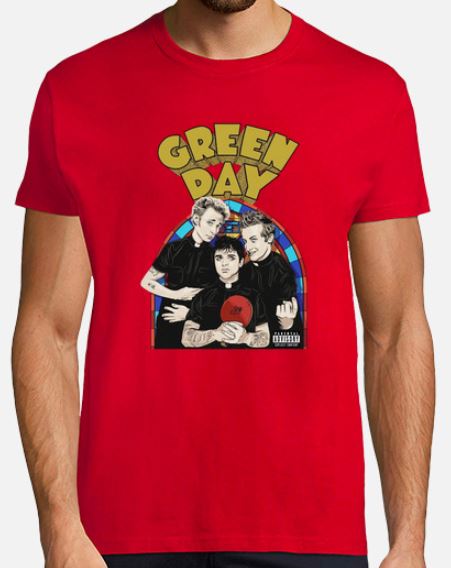 Green Day Man Tshirt PNG Red